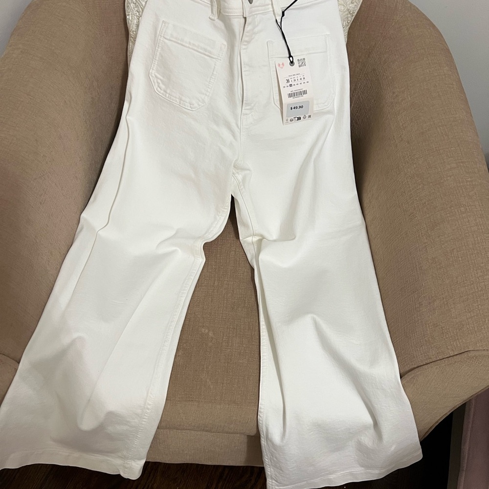 White Wide-Leg Pants